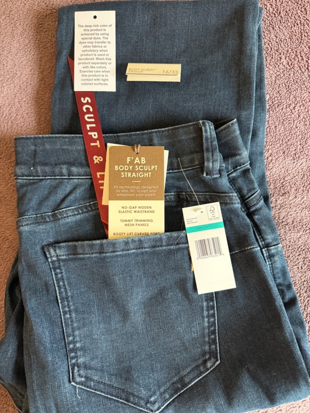 Vintage America Straight Leg Jeans — Dark Blue